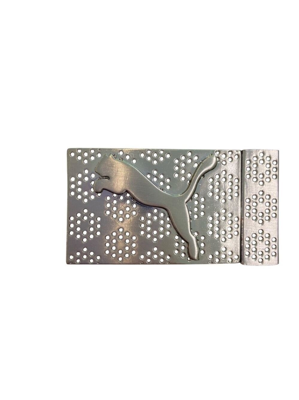 Puma Silver Metal Belt Buckle With Logo Design versatile athletic casual wear